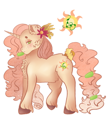 Size: 1024x1217 | Tagged: safe, artist:bewarethemusicman, oc, oc:demeter, pony, unicorn, cheek fluff, chest fluff, female, fluffy, freckles, magical lesbian spawn, next generation, offspring, parent:applejack, parent:princess celestia, parents:applelestia, simple background, unshorn fetlocks, white background