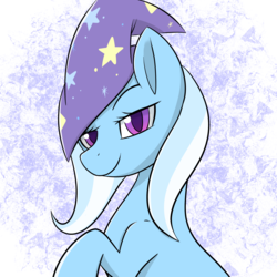 Size: 2224x2224 | Tagged: safe, artist:mlp-firefox5013, trixie, pony, unicorn, g4, clothes, female, hat, high res, looking at you, mare, smiling, solo, trixie's hat