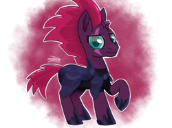Size: 3048x2280 | Tagged: safe, artist:deejayarts, tempest shadow, pony, unicorn, g4, my little pony: the movie, armor, broken horn, female, high res, horn, looking at you, mare, raised hoof, smiling, smiling at you, solo