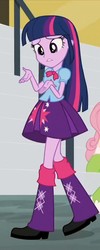 Size: 288x720 | Tagged: safe, screencap, fluttershy, twilight sparkle, equestria girls, g4, my little pony equestria girls: rainbow rocks, clothes, cropped, female, leg warmers, offscreen character, shoes, skirt, solo, twilight sparkle (alicorn)