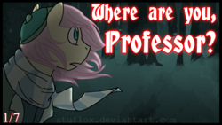 Size: 854x480 | Tagged: safe, artist:stuflox, part of a set, fluttershy, g4, alfred, alfredshy, animatic, butterscotch, clothes, crossover, dance of the vampires, musical, open mouth, rule 63, scarf, snow, solo, thumbnail