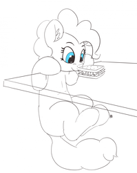 Size: 1280x1611 | Tagged: safe, artist:pabbley, pinkie pie, earth pony, pony, g4, 30 minute art challenge, female, food, partial color, sandwich, solo