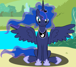 Size: 795x696 | Tagged: safe, artist:iknowpony, princess luna, alicorn, pony, g4, animated, boop, cursor, eyes closed, female, flash game, game, gif, hooves, horn, jewelry, looking at you, mare, petting, regalia, simulator, sitting, smiling, solo, spread wings, tiara, tree, video game, wings