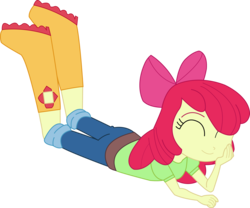 Size: 4077x3388 | Tagged: safe, artist:ytpinkiepie2, apple bloom, equestria girls, g4, my little pony equestria girls: rainbow rocks, 2015, adorabloom, ass, boots, butt, clothes, cute, eyes closed, female, high res, shoes, short pants, simple background, solo, transparent background, vector