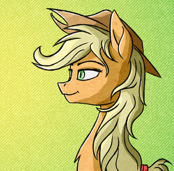 Size: 1552x1528 | Tagged: safe, artist:akweer, applejack, earth pony, pony, g4, cowboy hat, female, hat, mare, simple background, solo, stetson