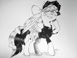 Size: 3126x2355 | Tagged: safe, artist:noey11843, songbird serenade, pony, g4, my little pony: the movie, female, high res, monochrome, solo, traditional art