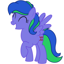 Size: 9375x9375 | Tagged: safe, artist:besttubahorse, oc, oc only, oc:felicity stars, pegasus, pony, 2018 community collab, derpibooru community collaboration, absurd resolution, eyes closed, female, raised hoof, simple background, smiling, solo, transparent background, vector