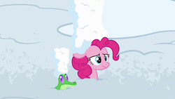 Size: 1280x720 | Tagged: safe, screencap, gummy, pinkie pie, pony, g4, not asking for trouble, snow