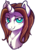 Size: 340x486 | Tagged: safe, artist:breloomsgarden, oc, oc only, oc:light landstrider, pony, unicorn, bust, chest fluff, green eyes, long mane, looking at you, male, portrait, seductive, simple background, solo, stallion, transparent background, white fur