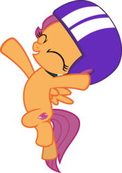 Size: 4500x6350 | Tagged: safe, artist:cantercoltz, scootaloo, pegasus, pony, g4, parental glideance, absurd resolution, bipedal, cute, cutealoo, eyes closed, female, filly, helmet, jumping, simple background, solo, the cmc's cutie marks, transparent background, vector