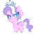 Size: 278x268 | Tagged: safe, artist:imaranx, artist:toxicpoisonpills, diamond tiara, earth pony, pony, g4, animated, blinking, female, filly, gif, looking at you, mischievous, pixel art, simple background, smiling, solo, transparent background