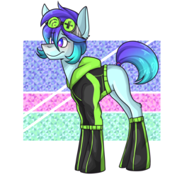 Size: 2000x2000 | Tagged: safe, artist:teeeluh, oc, oc only, oc:raven mcchippy, earth pony, pony, goggles, high res, solo