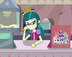 Size: 2048x1607 | Tagged: safe, artist:pepemay93, juniper montage, equestria girls, g4, my little pony: the movie, brutal honesty, cinema, female, food, popcorn, poster