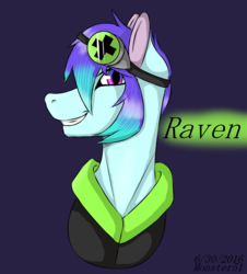 Size: 882x975 | Tagged: safe, artist:monster51, oc, oc only, oc:raven mcchippy, earth pony, pony, goggles, solo