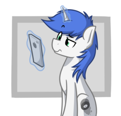 Size: 1100x1055 | Tagged: safe, artist:alexi148, oc, oc only, oc:shifting gear, pony, unicorn, confused, male, simple background, solo, stallion