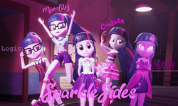 Size: 1024x614 | Tagged: safe, artist:lanceolleyfrie, artist:lolfreidom, sci-twi, twilight sparkle, equestria girls, g4, my little pony equestria girls: friendship games, my little pony equestria girls: legend of everfree, 3d, glasses, gmod, midnight sparkle, multeity, self ponidox, shoes, sneakers, sparkle sparkle sparkle, twolight