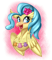 Size: 2000x2300 | Tagged: safe, artist:jack-pie, princess skystar, classical hippogriff, hippogriff, g4, my little pony: the movie, cute, female, happy, high res, open mouth, signature, skyabetes, solo