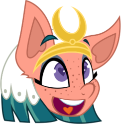 Size: 302x311 | Tagged: safe, artist:lil miss jay, somnambula, g4, disembodied head, freckles, head, heart eyes, simple background, smiling, transparent background, wingding eyes