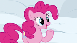 Size: 1280x720 | Tagged: safe, screencap, pinkie pie, earth pony, pony, g4, not asking for trouble, cute, female, mare, snow, solo