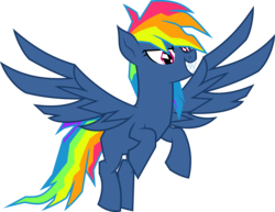 Size: 5000x3854 | Tagged: safe, artist:dashiesparkle, rainbow dash, pegasus, pony, g4, secrets and pies, .svg available, absurd resolution, evil grin, evil pie hater dash, female, grin, mare, sharp teeth, simple background, smiling, solo, teeth, transparent background, vector