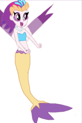 Size: 640x960 | Tagged: safe, artist:gouhlsrule, queen novo, mermaid, equestria girls, g4, my little pony: the movie, 1000 hours in ms paint, bandeau, belly button, equestria girls-ified, female, midriff, simple background, solo, white background