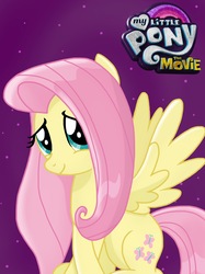 Size: 2048x2732 | Tagged: safe, artist:justsomepainter11, fluttershy, pony, my little pony: the movie, cute, female, looking at you, mare, movie accurate, show accurate, shyabetes, smiling, solo, spread wings, wings