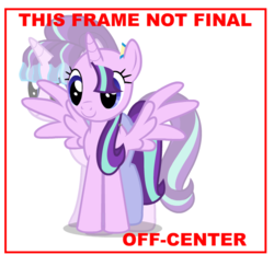 Size: 607x590 | Tagged: safe, starlight glimmer, alicorn, pony, g4, leak, alicornified, female, flash, flash asset, flash puppet, implied rainbow dash, out of context, princess starlight glimmer, puppet rig, race swap, red text, solo, starlicorn, wet, wet mane, xk-class end-of-the-world scenario