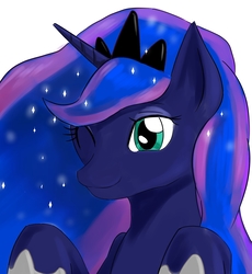 Size: 1416x1539 | Tagged: safe, artist:汚自慰, princess luna, g4, one eye closed, simple background, white background