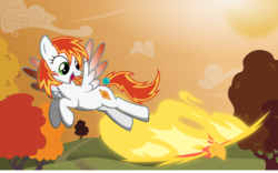 Size: 9614x6014 | Tagged: safe, artist:xenoneal, oc, oc only, oc:lemony crystal, pegasus, phoenix, pony, absurd resolution, female, flying, mare, solo