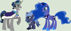 Size: 1119x487 | Tagged: safe, artist:lost-our-dreams, king sombra, princess luna, oc, oc:nocturne eclipse, pony, unicorn, g4, colt, good king sombra, male, offspring, parent:good king sombra, parent:king sombra, parent:princess luna, parents:lumbra, ship:lumbra, shipping, simple background, straight