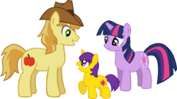 Size: 1024x577 | Tagged: safe, artist:ludiculouspegasus, braeburn, twilight sparkle, oc, g4, family, female, male, parent:braeburn, parent:twilight sparkle, ship:twiburn, shipping, straight