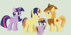 Size: 1131x564 | Tagged: safe, artist:tomee-bear, braeburn, twilight sparkle, oc, alicorn, pony, g4, family, female, male, parent:braeburn, parent:twilight sparkle, ship:twiburn, shipping, straight, twilight sparkle (alicorn)