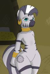 Size: 660x960 | Tagged: safe, artist:fatherkarn, zecora, zebra, semi-anthro, g4, female, solo, wide hips