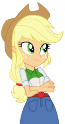 Size: 362x684 | Tagged: safe, artist:fella, applejack, equestria girls, equestria girls specials, g4, my little pony equestria girls: movie magic, apple, belt, cowgirl, female, hat, simple background, solo, transparent background