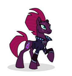 Size: 887x934 | Tagged: safe, artist:melspyrose, fizzlepop berrytwist, tempest shadow, pony, unicorn, g4, my little pony: the movie, broken horn, choker, clothes, eye scar, female, horn, jacket, leather jacket, mare, pretty pretty tempest, scar, simple background, solo, spiked choker, transparent background