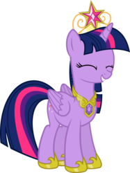 Size: 3371x4500 | Tagged: safe, artist:slb94, twilight sparkle, alicorn, pony, g4, big crown thingy, crown, cute, element of magic, female, horseshoes, jewelry, mare, regalia, simple background, smiling, solo, transparent background, twiabetes, twilight sparkle (alicorn), vector