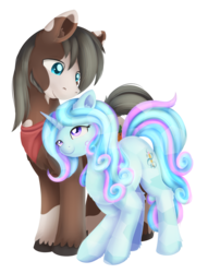 Size: 1024x1337 | Tagged: safe, artist:dusthiel, oc, oc only, oc:clover patch, oc:winter doodle, pony, unicorn, female, male, mare, simple background, smiling, stallion, straight, transparent background, winterpatch