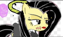 Size: 512x302 | Tagged: safe, artist:0kittenpug07, edit, vector edit, fluttershy, g4, 1000 hours in ms paint, alice angel, bendy and the ink machine, crossover, vector