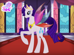 Size: 640x480 | Tagged: safe, artist:user15432, rarity, fairy, fairy pony, pony, unicorn, g4, colored wings, crown, element of generosity, fairy princess, fairy wings, gamekidgame, gradient wings, hasbro, hasbro studios, jewelry, multicolored wings, peytral, princess rarity, rainbow wings, regalia, solo, sparkly wings, wings