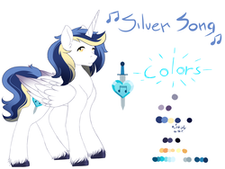 Size: 6000x4500 | Tagged: safe, artist:mah521, oc, oc only, oc:silver song, alicorn, pony, absurd resolution, male, offspring, parent:princess cadance, parent:shining armor, parents:shiningcadance, reference sheet, solo, stallion