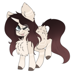 Size: 3217x3185 | Tagged: safe, artist:crazllana, oc, oc only, oc:maude, pony, unicorn, female, glasses, high res, mare, one eye closed, simple background, solo, tongue out, transparent background, wink