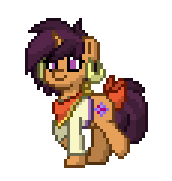 Size: 172x181 | Tagged: safe, artist:venombronypl, saffron masala, pony, pony town, g4, spice up your life, animated, clothes, cute, female, gif, pixel art, simple background, solo, transparent background, trotting