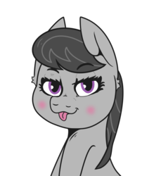 Size: 703x766 | Tagged: safe, artist:alexvii, artist:lazerblues, derpibooru exclusive, edit, octavia melody, earth pony, pony, g4, bust, colored, female, simple background, solo, tongue out, transparent background