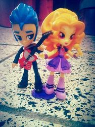 Size: 480x640 | Tagged: artist needed, safe, adagio dazzle, flash sentry, equestria girls, g4, doll, equestria girls minis, female, flashagio, irl, male, photo, shipping, straight, toy