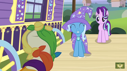 Size: 1280x720 | Tagged: safe, screencap, starlight glimmer, sunburst, trixie, pony, unicorn, g4, uncommon bond, female, male, mare, stallion