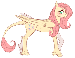 Size: 1100x859 | Tagged: safe, artist:battaswing, fluttershy, pegasus, pony, g4, female, leonine tail, mare, simple background, solo, unshorn fetlocks, white background