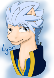 Size: 2985x4296 | Tagged: safe, artist:stormer, pony, anime, bust, clothes, fairy tail, lyon vastia, ponified, portrait, simple background