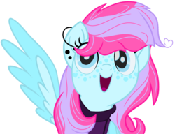 Size: 1024x788 | Tagged: safe, artist:bezziie, oc, oc only, oc:strawberry pie, pegasus, pony, g4, base used, clothes, female, mare, movie accurate, simple background, solo, sweater, transparent background