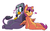 Size: 1024x632 | Tagged: dead source, safe, artist:numbuh-27, artist:shellielle, gabby, scootaloo, griffon, pegasus, pony, g4, female, gabbyloo, lesbian, shipping