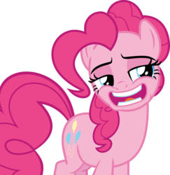 Size: 1960x2018 | Tagged: safe, artist:frownfactory, pinkie pie, earth pony, pony, g4, secrets and pies, .svg available, faic, female, half-closed eyes, lidded eyes, mare, open mouth, simple background, smiling, solo, svg, transparent background, vector
